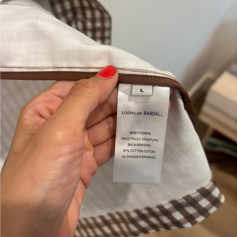 Loeffler Randall Gingham Rain Coat Large - Picture 6 of 10